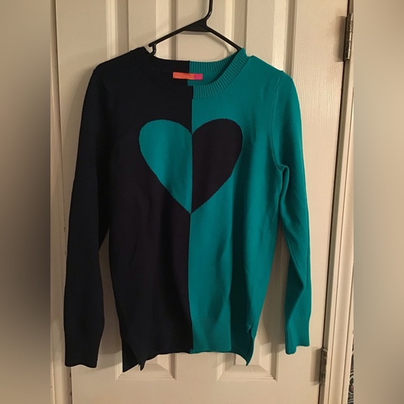 Ava Sweaters - * Ava 2 tone heart long sleeve large sweater 38” bust